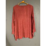 Joan Vass  Knit Oversized Comfort Cozy V Neck Sweater Salmon Modal Blends M Photo 4