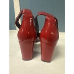 VIA SPIGA Evonne Ankle Strap Sandal In Dark Red Patent Women's Size 12 M White Photo 5