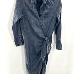 Young Fabulous and Broke Carling Western Asymmetric Ruched Midi Shirt Dress Photo 1