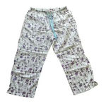 Swell Floral White Purple Wide Leg Pull On Bohemian Pajama Pants SZ S #1772 Photo 0