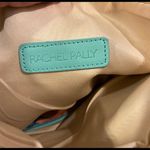 Rachel Pally Two-Sides Turquoise Faux Leather & Pink Palm Print Canvas Clutch. Photo 2