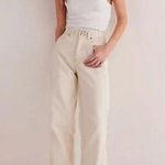 Free People NWT FREE PEOPLEX WE THE FREE ASTER Seamed STRAIGHT-LEG JEANS In ECRU Photo 0