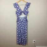 Know One Cares Jumpsuit L Polka Dot Tie Open Back V-Neck Lavender Women Photo 4