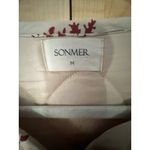 SONMER Cream / Wine Jacquard Print Quilted Poplin Jacket Size Medium NWT $310 White Photo 1