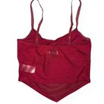 Edikted  Cressida Sheer Mesh Burgundy Tank Top Size Medium Photo 3