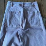 ZARA  Womens Y2K Wide Leg Jeans Pastel Pink High rise Flare Boho Raw Hem Photo 8