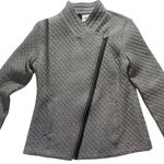 CAbi Gray Quilted Asymmetrical Zip Moto Jacket Modern Chic Casual Outerwear Photo 6