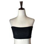Cynthia Rowley  Crop Top Women XS Black Rhinestone Mesh‎ Strapless Bandeau Party Photo 1