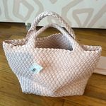 Mollie Woven Tote Vegan Leather Pink Photo 2