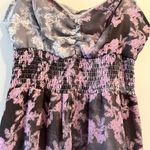 Vera Wang Princess  Maxi Dress Womans Small Lavender/Grey Floral Rose Cut Out Photo 4