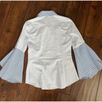 White House | Black Market  Sophia Stripe‎ Shirt with Bell Sleeve Size 0P Photo 2