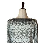 Calypso St. Barth Shirt Women Small Ivory Brown Metallic Thread Ikat Print Tunic Photo 4