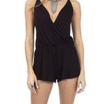 Lira Low Cut Deep V Plunge Romper Black Size M Photo 0