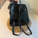 Vintage 90s Black Square PVC Leather Scarf Tie Medium Backpack Photo 4