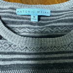 Antonio Melani Wool Blend Long Sleeve Sweater Sequin Stripes Cozy Size Med Photo 6