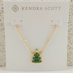 Kendra Scott Christmas Holiday Tree Gold Short Pendant Necklace Photo 2