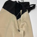 fab'rik  Two-Tone Satin Midi Dress Black Champagne Colorblock Sz XS Formal Wedding Photo 4