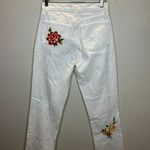 Reformation Women's Size 26 White Cynthia Floral Embroidered Straight Jeans NWT Photo 2
