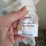 o.p.t Adina White Linen Midi Lace Dress Button Front 8 NWT Puff Sleeves Photo 11