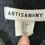 Artisan NY  Gray Full Zip Hoodie Sweater Ski‎ Style Size Small Pattern Hem & Cuff Photo 4