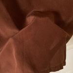 Vintage Stephanie Andrews Brown 100% Silk Short Sleeve Skimming Blouse Medium Photo 6