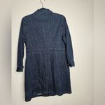 Chico's  Elongated Denim Jacket Size 1 M/8 Rose Moon Indigo LS Button‎ Up Photo 5