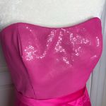 Alfred Angelo  strapless fuchsia party bridal dress size 10 sequins Barbie Prom Photo 1