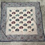 Vintage Cotton Cream and Blue Paisley Bandana Photo 1