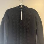 525 America Black Cable Knit Sweater Dress Sz M NWT – Puff Sleeve, Cozy Chic Size M Photo 1