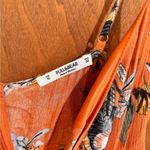 Pull &‎ Bear orange tropical one piece shorts romper size xl Photo 5