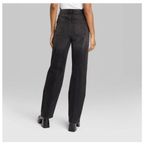 Wild Fable Women's High-Rise Straight Jeans Black Wash Size 4/32" NWT Photo 2
