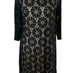 Eliza J  Size 10 Black Lace Overlay Cocktail Sheath Dress Photo 0