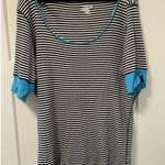 Old Navy Women Black, White With Teal 3/4 Sleeve T-Shirt Tunic XXL. Jersey Photo 0