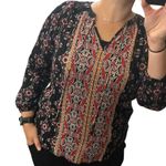 Mason & Belle X-SMALL Black Axelle Tie Front Top - Stitch Fix Boho Bead Detail Photo 1