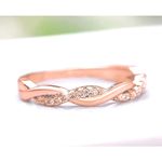 Boutique NEW 14k Rose Gold-Plated S925 Simulated Diamond Eternity Twist Ring, Size 7.5 Photo 12