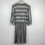 R.E.O. Originals‎ Vintage Animal Print Dress Long Sleeve Made in USA Size Medium Black Photo 1