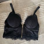 La Senza  black delicate lace push up corset top bra with zipper / Size S Photo 3
