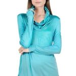 Neon Buddha Teal Green Cowlneck Tunic Hoodie Size XS Photo 0