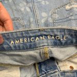 American Eagle Denim Shorts Womens‎ Size 4 Highest Rise Baggy Distressed Floral Blue Photo 2