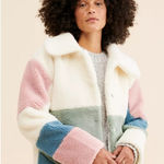 Anthropologie NWT Vigoss Colorblock Fuzzy Warm Sherpa Jacket - XL Photo 0