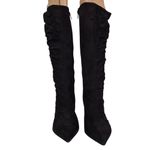 Steven By Steve Madden Steven Black Suede Leather Dress Boots Stiletto Heels NWOB Sz 9.5 Photo 4