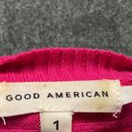 Good American Vibrant Barbie Pink Crew Neck Ribbed Knit Sweater Size Small S Photo 7