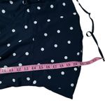 Old Navy Old Navy Wrap Blouse S Waist-Defined Puff Sleeve Navy Blue Floral Polka Dot Photo 5