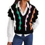 Maeve Anthropologie  Bauble Knit Sweater Vest One Size Photo 1