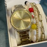 INC Gold Watch with Bracelet Set Photo 0