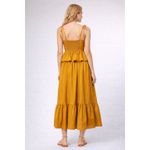 MISA Los Angeles  Mustard Yellow Smocked Ruffle Tiered Maxi Dress XS Photo 1