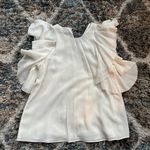 Alexis White silk butterfly ruffle sleeve blouse top Photo 2