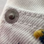 Maje Embroidered Floral Straight Leg Denim Jeans White Blue Size 36 Boho Retro Photo 10