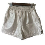Aaron & Amber Faux Leather Shorts S Champagne Metallic Pearl Drawstring NWT Photo 0
