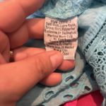 Johnny Was  Aqua Blue Embroidered Eyelet Tank Tunic Size M Boho Resort Wear Photo 8